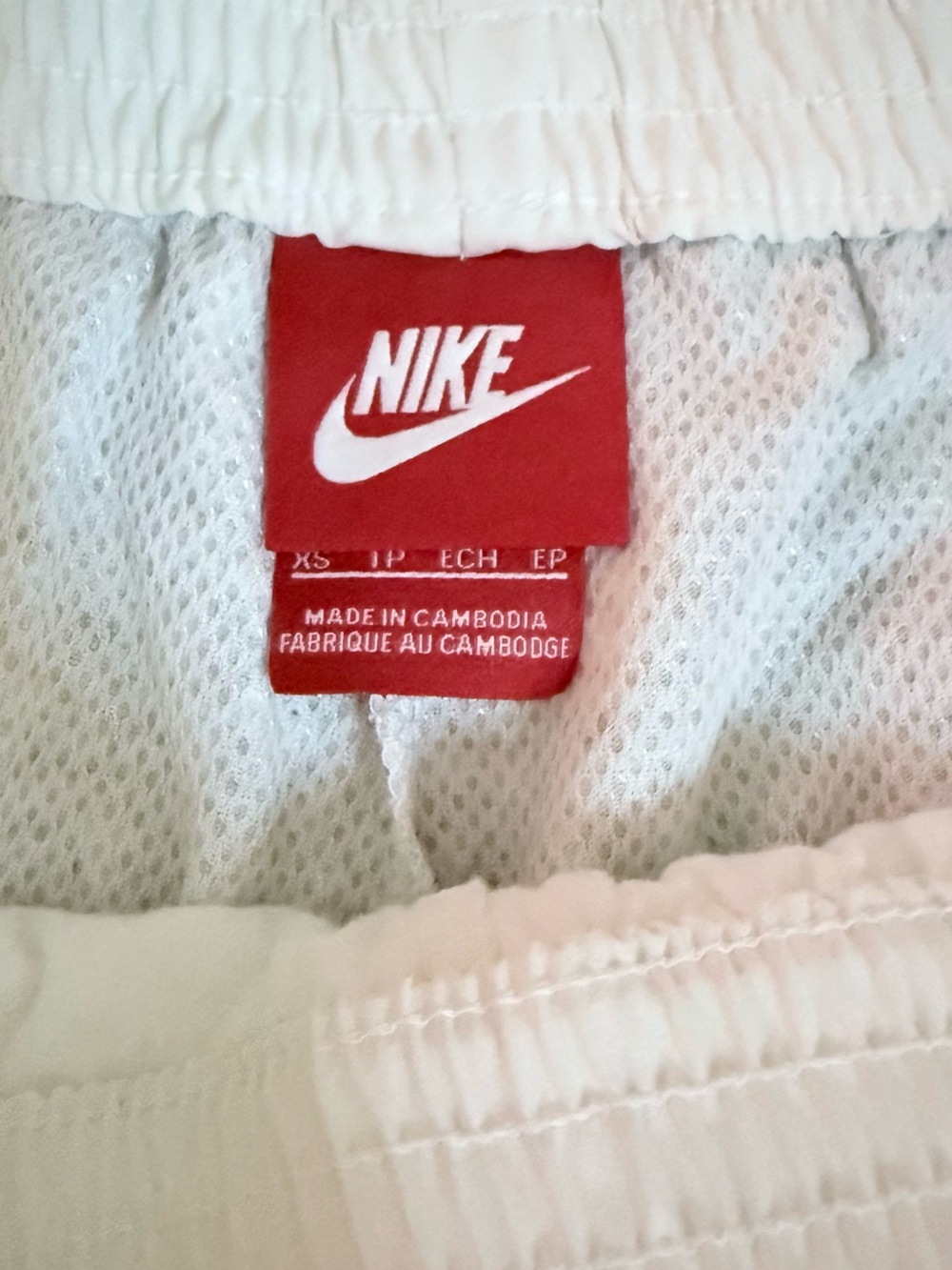 Nike Women's Two-Tone White and Light Gray Athletic Shorts - Picture 3 of 3